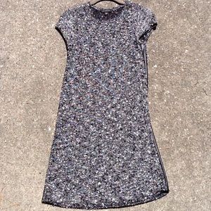 Combo black and white boucle dress and sweater