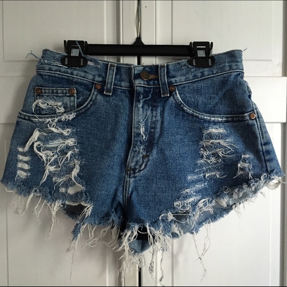 High waisted denim shorts