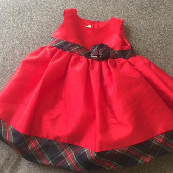 6-9m girls red Laura Ashley holiday dress