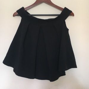 free people black off shoulder crop top