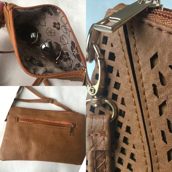 Brown Laser Cut Clutch - Picture 2 of 3