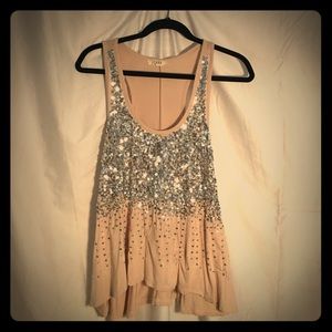 Nude sequence tank top