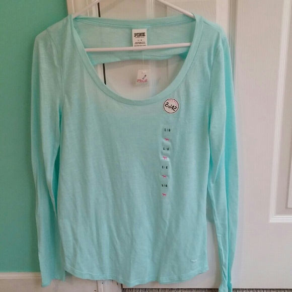 Teal color PINK long sleeve shirt New