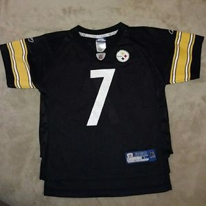 Reebok boys sz L (7) Pgh Steelers Big Ben Jersey