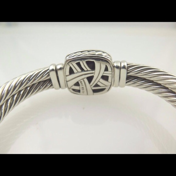 David Yurman Diamond Silver Bangle Bracelet - Picture 4 of 4
