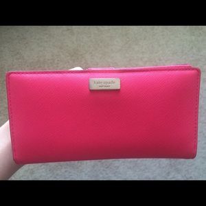 Kate Spade Newbury Lane Wallet in Strawberry!