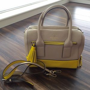 Kate spade yellow and tan satchel bag