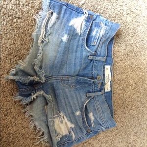 High waisted denim shorts