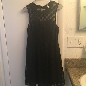 Black polkadot dress