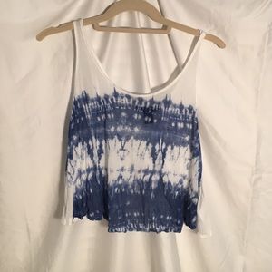 Cute blue tie dye crop top