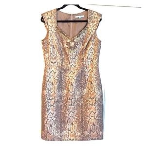 Snakeskin Antonio Melani Dress with metal design
