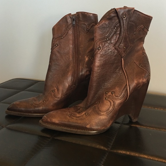 BCBG Cowgirl boots wedge