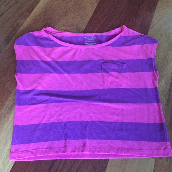 purple and pink crop top