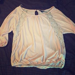 Pink American Eagle 3/4 sleeve top