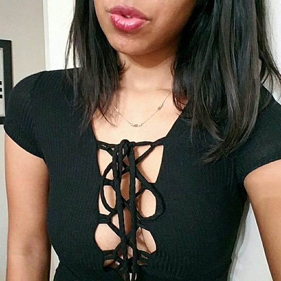 ❕LAST ONE BLACK RIB KNIT MIDI DRESS - Picture 2 of 2