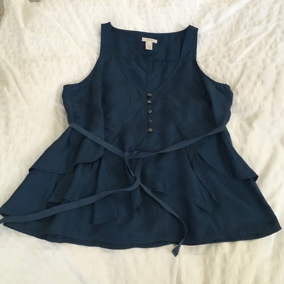JCrew silk peplum top