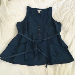 JCrew silk peplum top