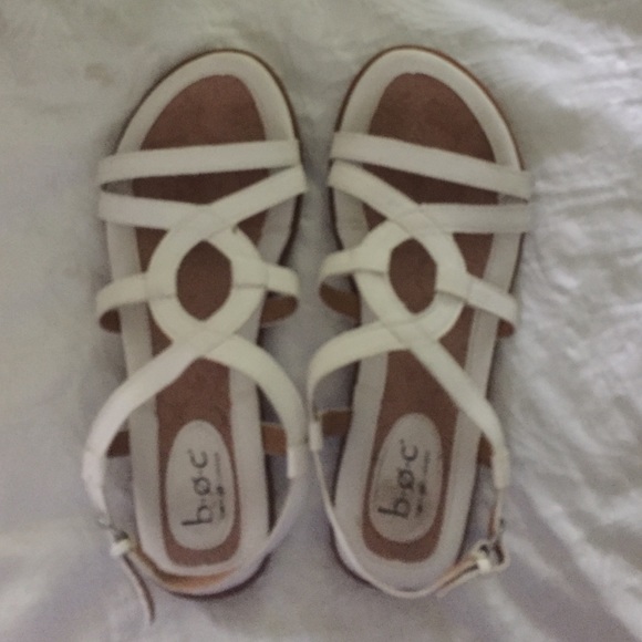 White BOC sandals