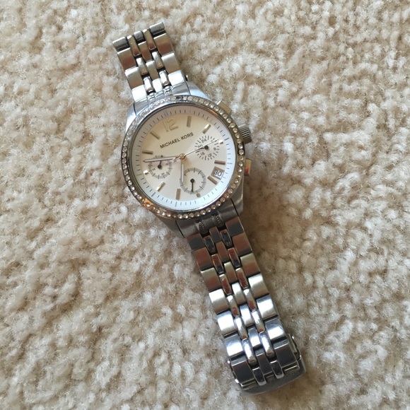 Silver Jeweled Michael Kors Watch