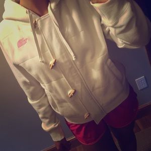 white fleece north-face sweatshirt- size M!
