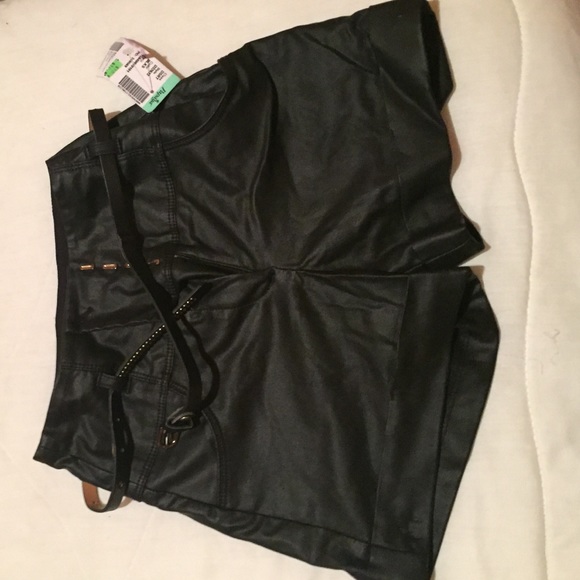 Faux leather shorts