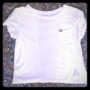 White Hollister crop top