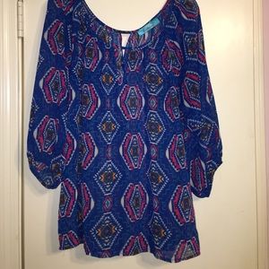 Francesca's Aztec Print Blouse