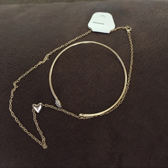 Bangle Cuff Rhinestone with necklace - Picture 3 of 4