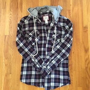 FOREVER 21 Flannel Hoodie (Size S)
