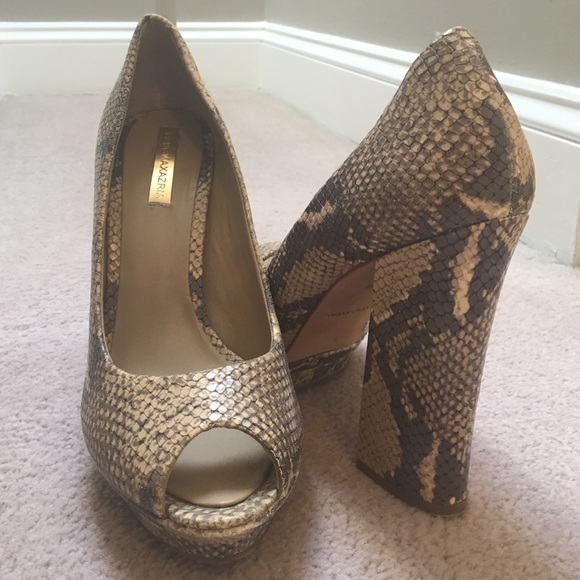 BCBG MaxAzria Leather Peep Toe Pumps