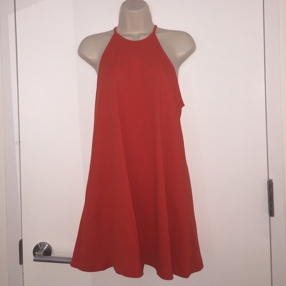 Zara orange flowy dress