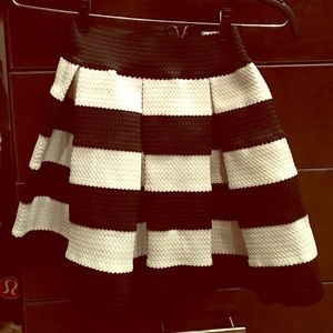 Black and white striped skirt