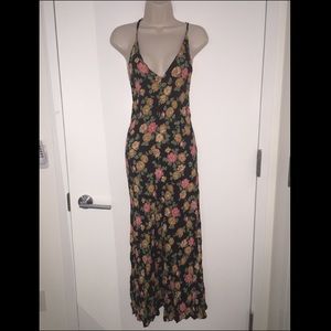 Reformation floral maxi dress, cross back