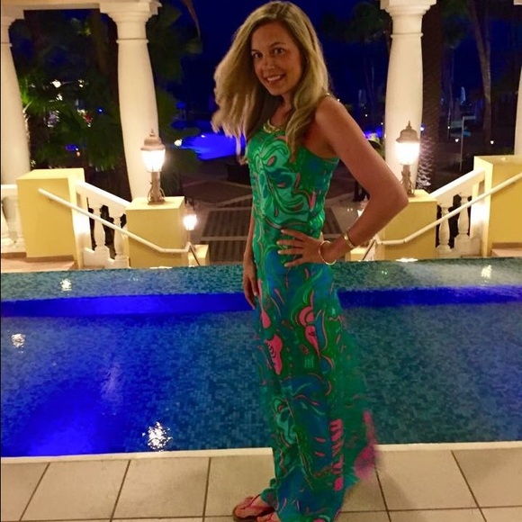 Lilly Pulitzer long neon dress