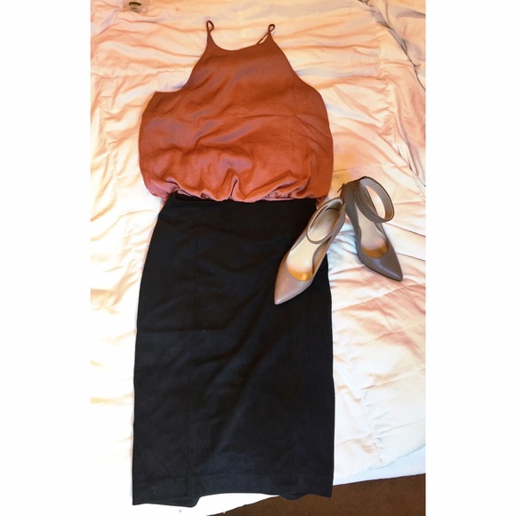 Blaque Label Vegan Suede Pencil Skirt