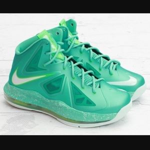 Nike Lebron Mid-top Teal and Green Sneakers