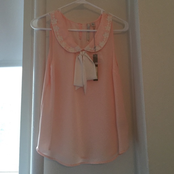 Pink Peter Pan collar blouse