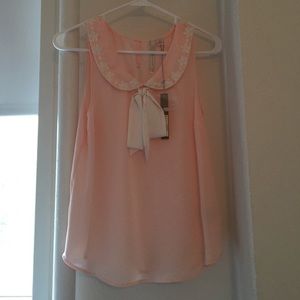 Pink Peter Pan collar blouse