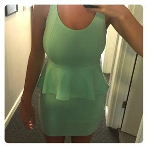 Mint tight peplum dress