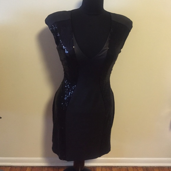 Bebe Black Sequin Little Dress