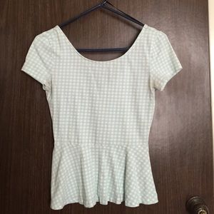 Gingham peplum top