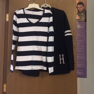 Tommy Hilfiger stripes sweater & matching cardi