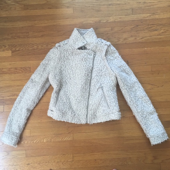 NWT Greylin fuzzie moto jacket - oatmeal
