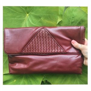Vintage Red oxblood clutch