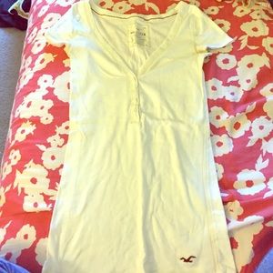 Hollister white v-neck T shirt