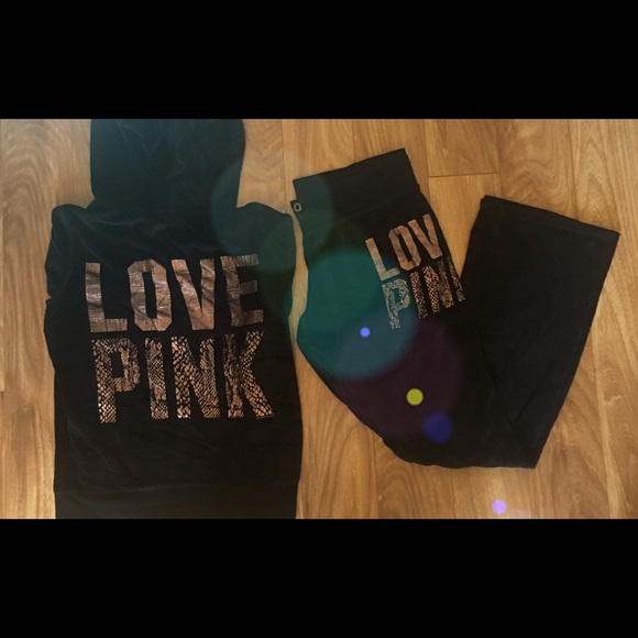 PINK Velour Jumpsuit Two Piece Sweats