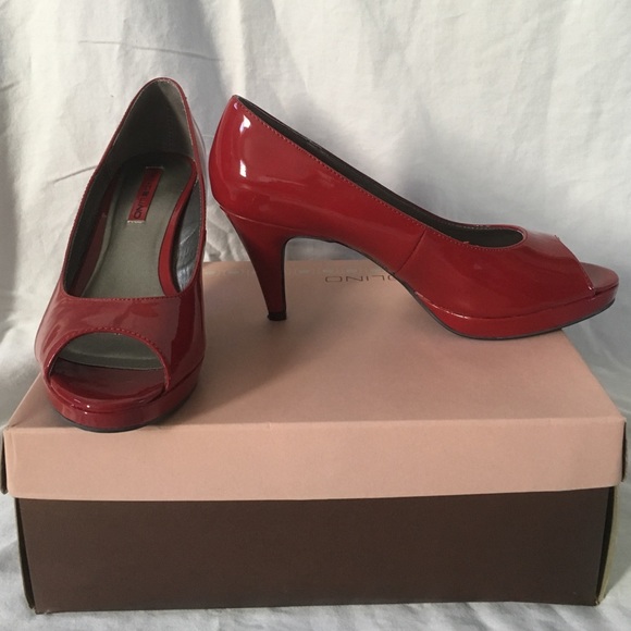 Bandolino red open-toe pumps