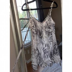 Pookie & Sebastian Snakeskin Printed Chiffon Dress
