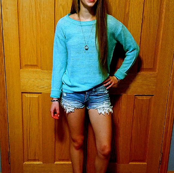 Light sky blue knit sweater