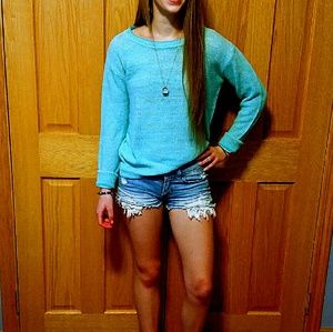 Light sky blue knit sweater